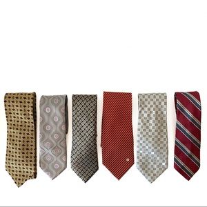 Lot of 7 Silk Designer Ties Versace Valentino More